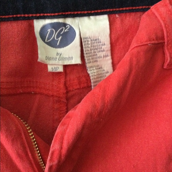 Diane Gilman ladies jeans red size 14p - Picture 2 of 4